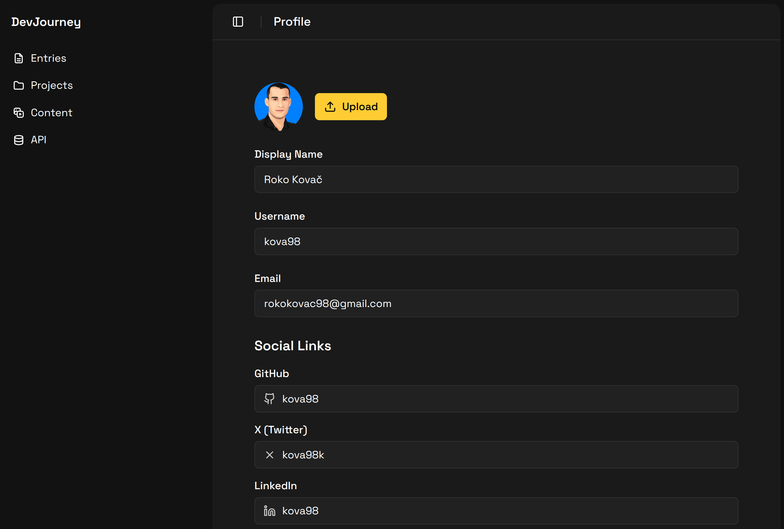edit profile